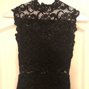 Nightcap Lace Overlay Mini Dress in Black